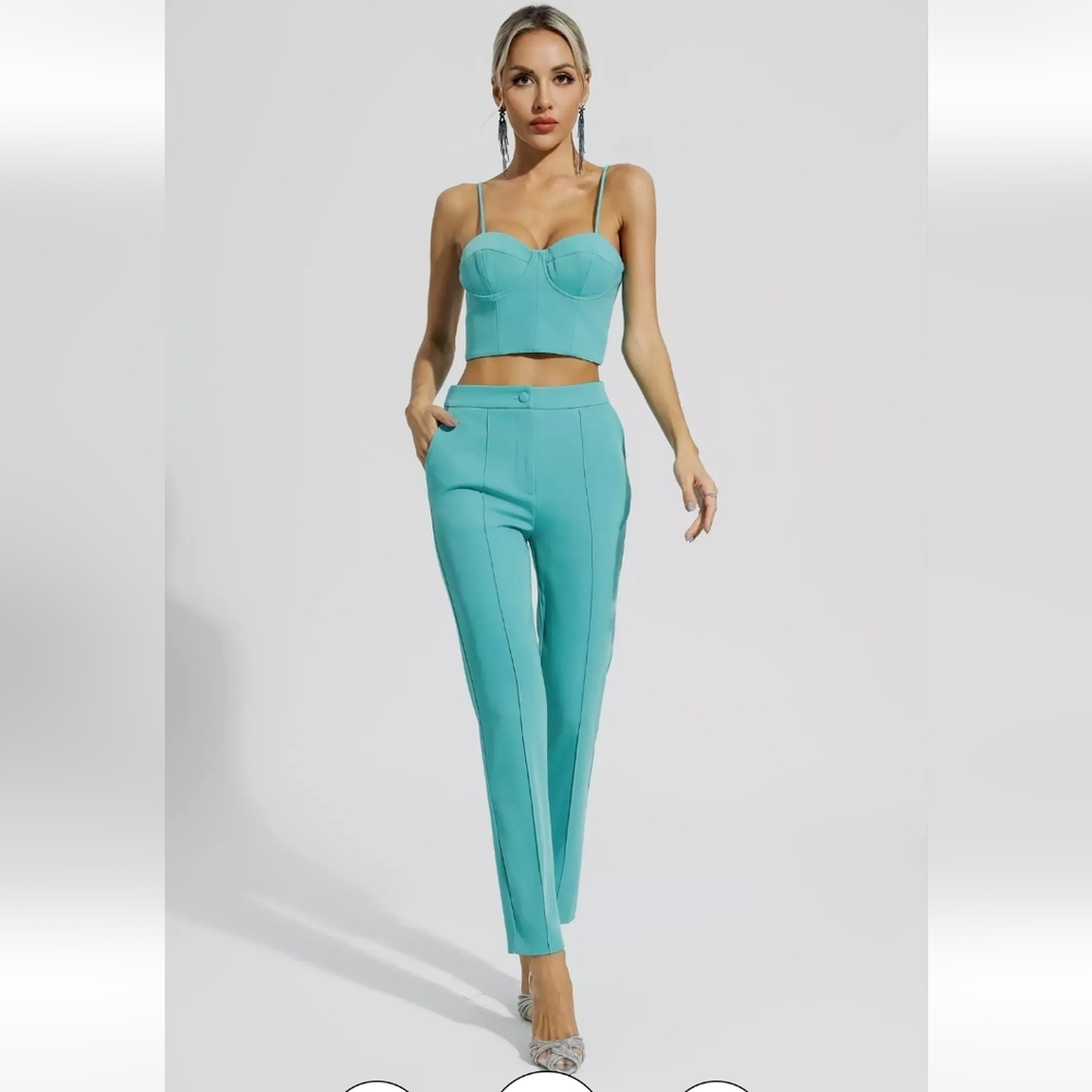 NWT Catchall Leslie Blue Blazer 2pcs Set, Pants And Vest, Runs Small, Can Fit S